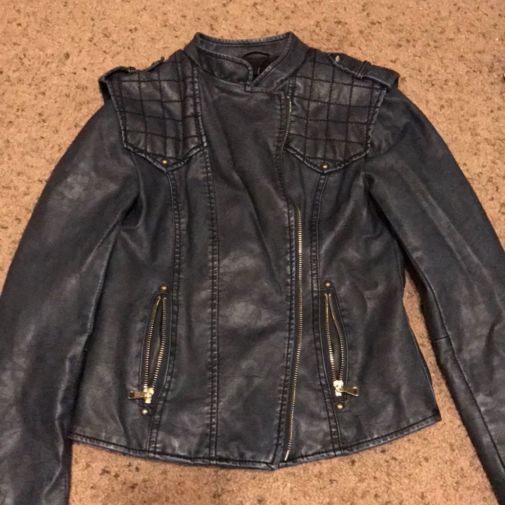 Navy Leather jacket